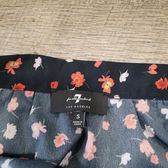 7 FOR ALL MANKIND | Floral Print Off the Shoulder Blouse Top | Sz. S - Picture 3 of 5